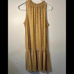 Banana Republic Factory Flounce Shift Honey orange Sleeveless Dress Size S